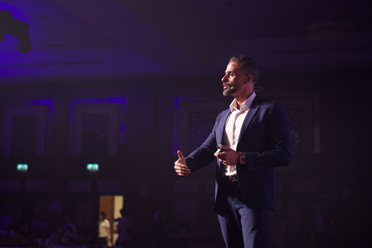 Seif El Hakim working on laptop